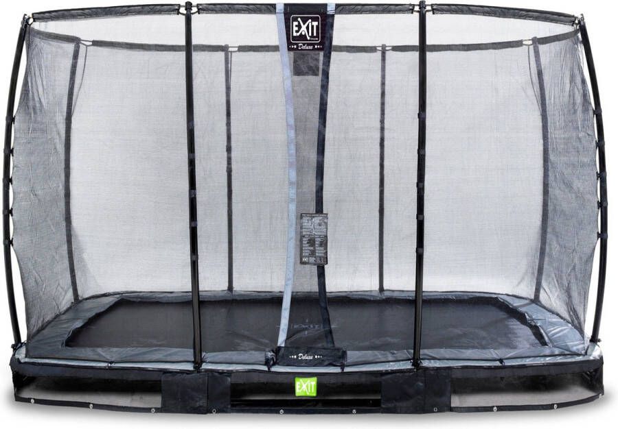 EXIT Toys EXIT Elegant Premium inground trampoline rechthoek 244x427cm met Deluxe veiligheidsnet- zwart