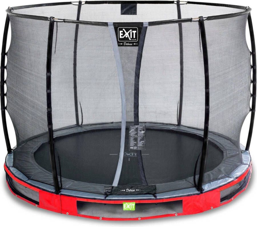 EXIT Toys EXIT Elegant Premium inground trampoline ø305cm met Deluxe veiligheidsnet rood