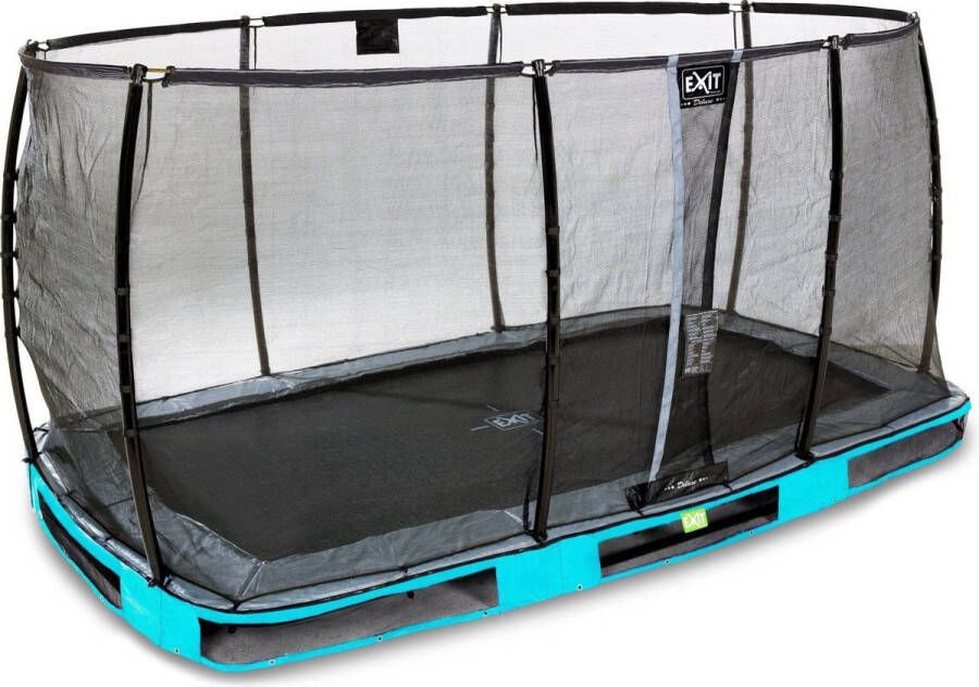 EXIT Toys EXIT Elegant Premium inground trampoline rechthoek 214x366cm met Deluxe veiligheidsnet- blauw