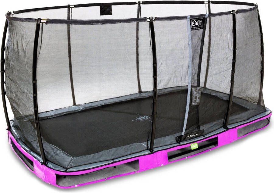 EXIT Toys EXIT Elegant Premium inground trampoline rechthoek 244x427cm met Deluxe veiligheidsnet- paars