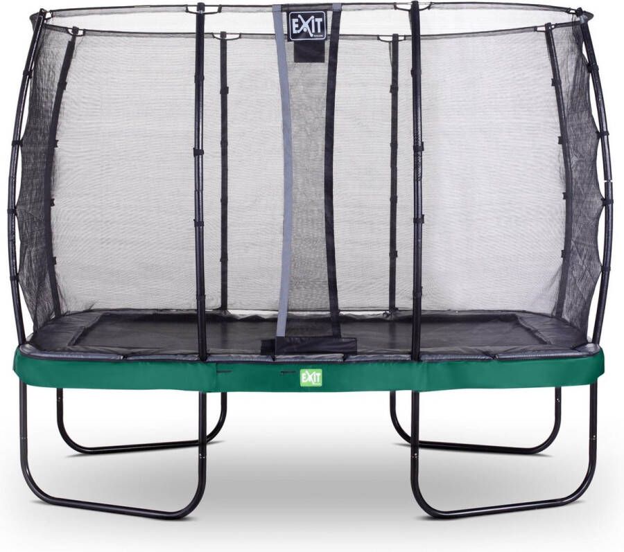 EXIT Toys Exit Elegant Premium Trampoline Met Veiligheidsnet Deluxe Rechthoekig 214 X 366 Cm Groen