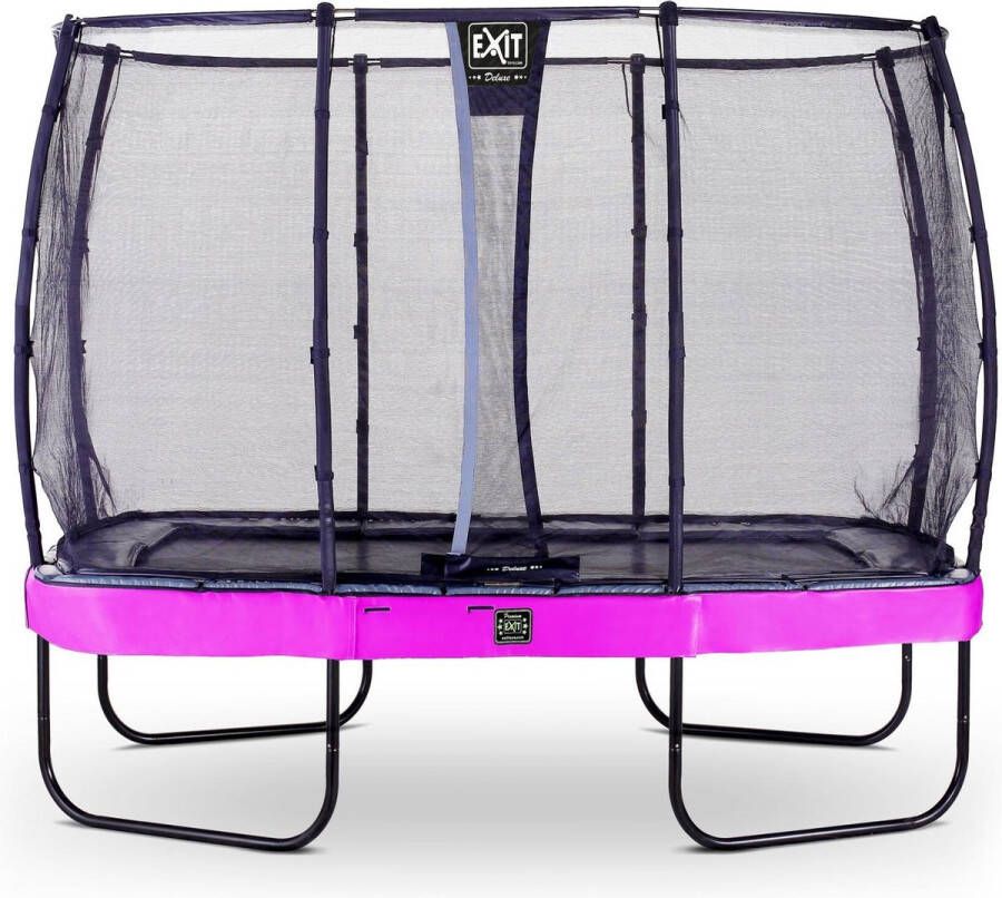 EXIT Toys Exit Elegant Premium Trampoline Met Veiligheidsnet Deluxe Rechthoekig 214 X 366 Cm Paars