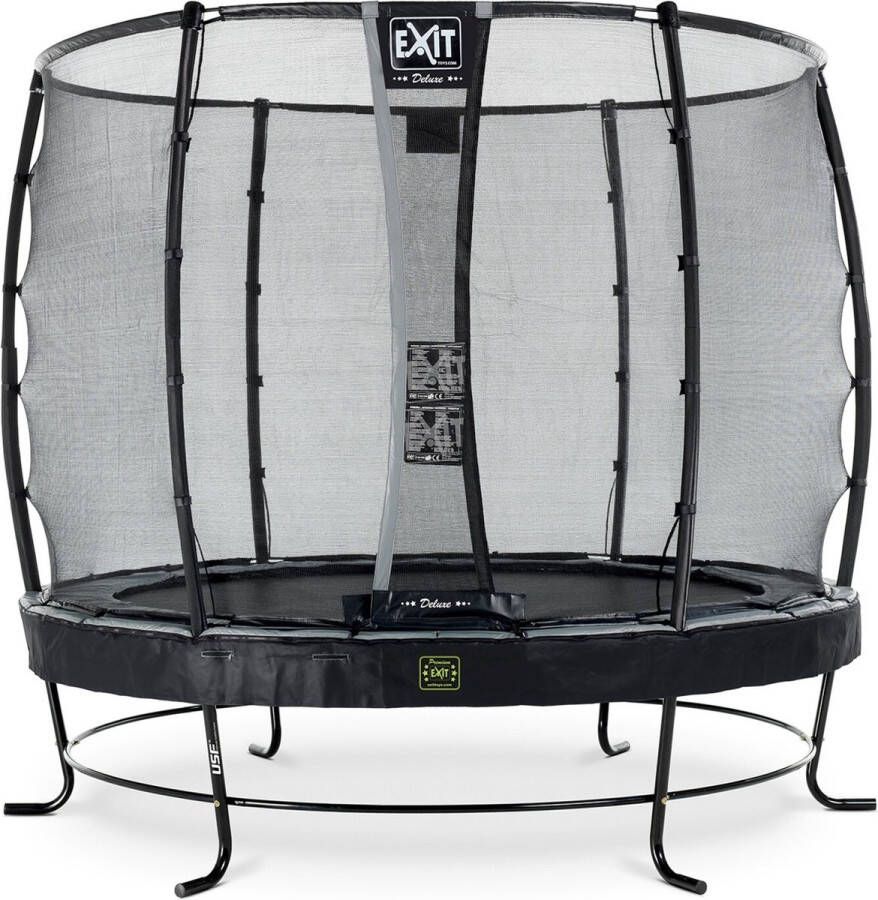 EXIT Toys Exit Elegant Premium Trampoline Met Veiligheidsnet Rond Deluxe 251 Cm Zwart