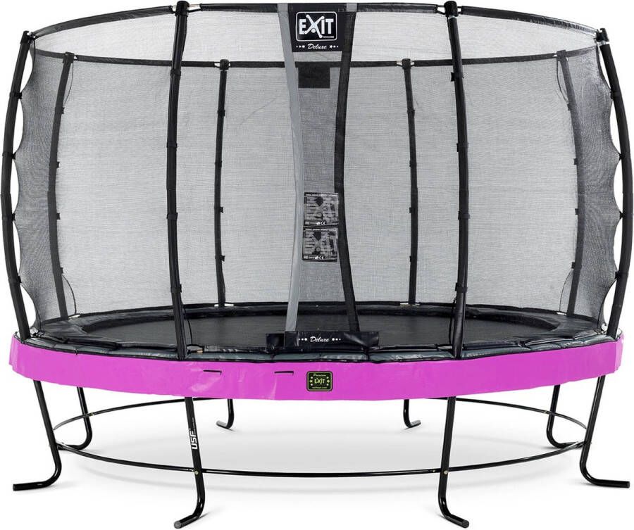 EXIT Toys Exit Elegant Premium Trampoline Met Veiligheidsnet Rond Deluxe 366 Cm Paars
