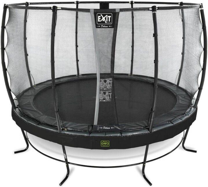 EXIT Toys Exit Elegant Premium Trampoline Met Veiligheidsnet Rond Deluxe 427 Cm Zwart