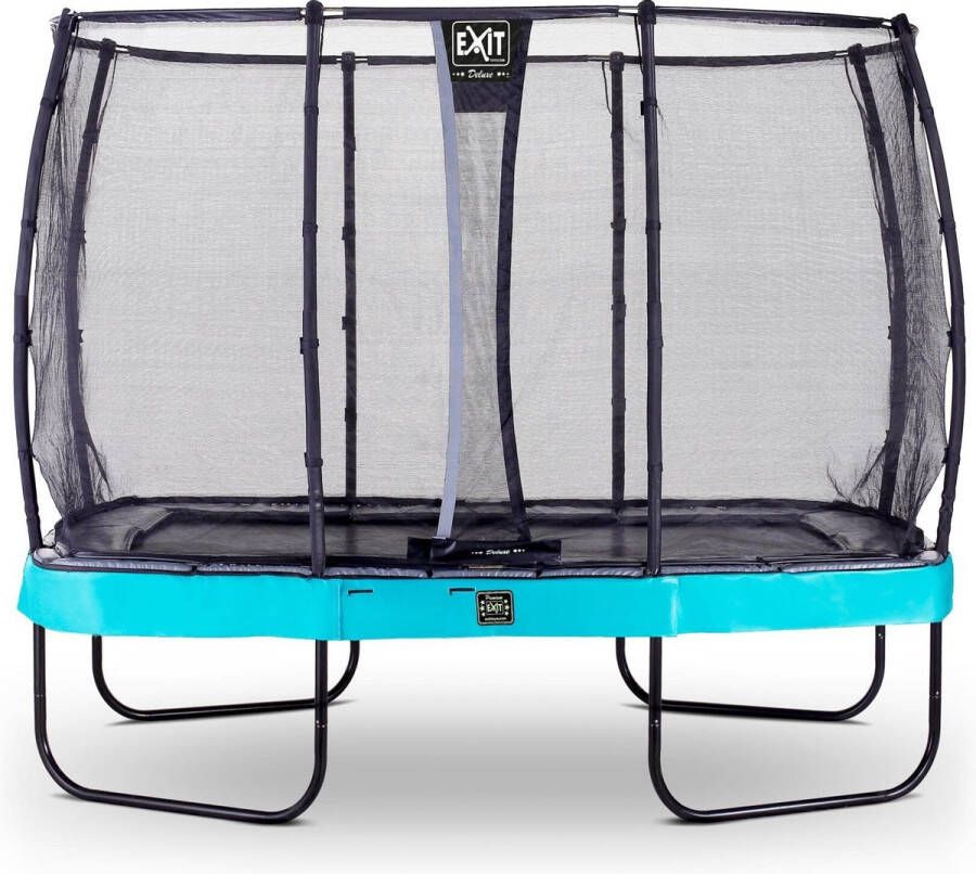 EXIT Toys Exit Elegant Premium Trampoline Met Veiligheidsnet Deluxe Rechthoekig 214 X 366 Cm Blauw