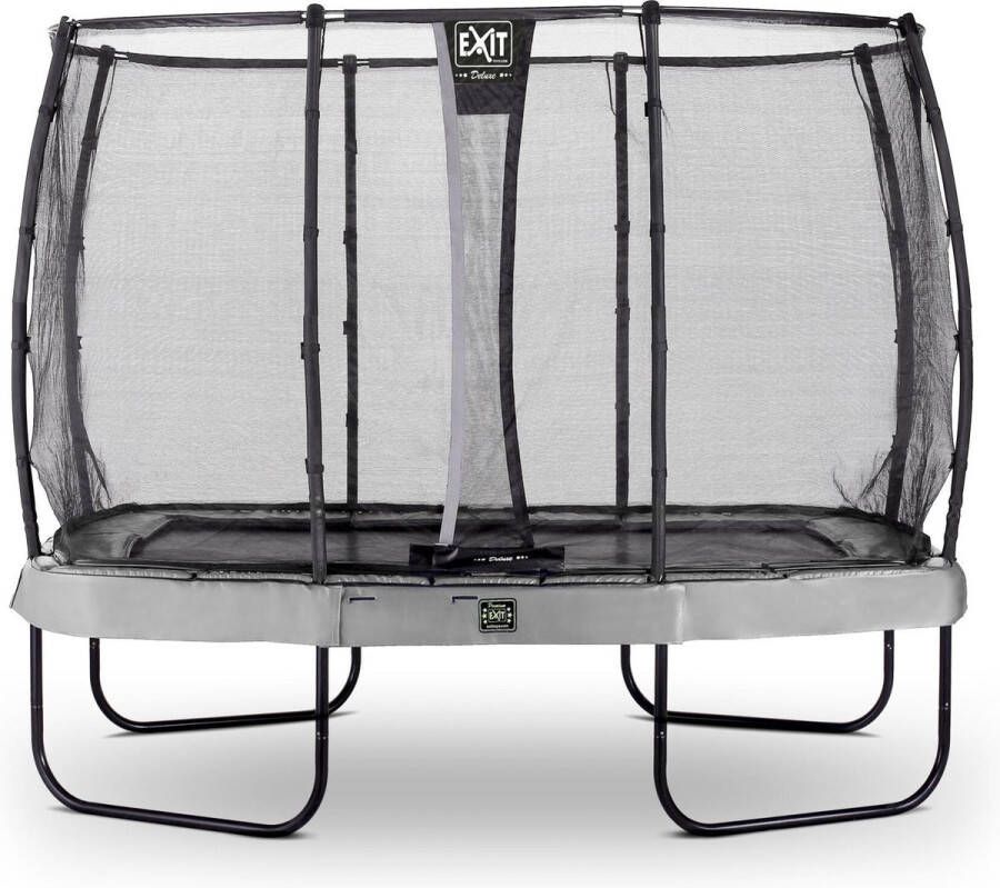 EXIT Toys Exit Elegant Premium Trampoline Met Veiligheidsnet Deluxe Rechthoekig 214 X 366 Cm Grijs