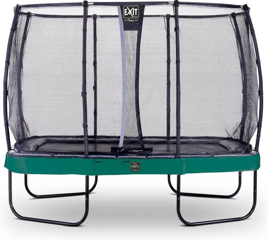 EXIT Toys Exit Elegant Premium Trampoline Met Veiligheidsnet Deluxe Rechthoekig 214 X 366 Cm Groen