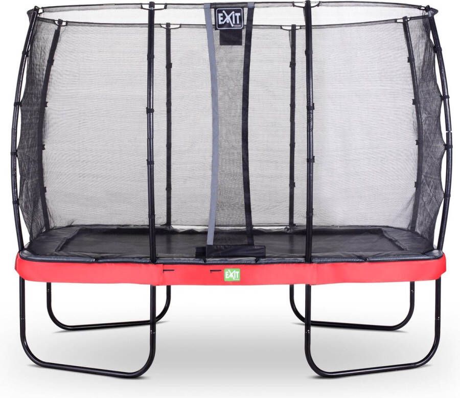 EXIT Toys Exit Elegant Premium Trampoline Met Veiligheidsnet Deluxe Rechthoekig 214 X 366 Cm Rood