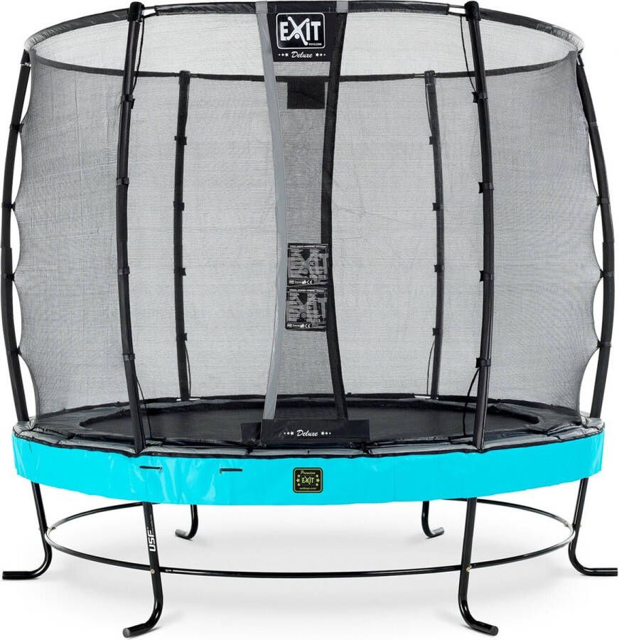 EXIT Toys Exit Elegant Premium Trampoline Met Veiligheidsnet Rond Deluxe 251 Cm Blauw