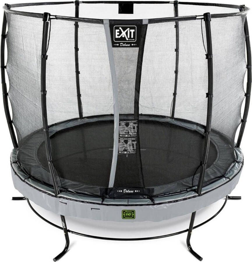 EXIT Toys Exit Elegant Premium Trampoline Met Veiligheidsnet Rond Deluxe 251 Cm Grijs