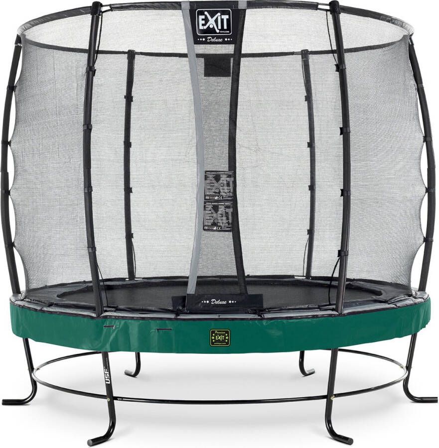 EXIT Toys Exit Elegant Premium Trampoline Met Veiligheidsnet Rond Deluxe 251 Cm Groen