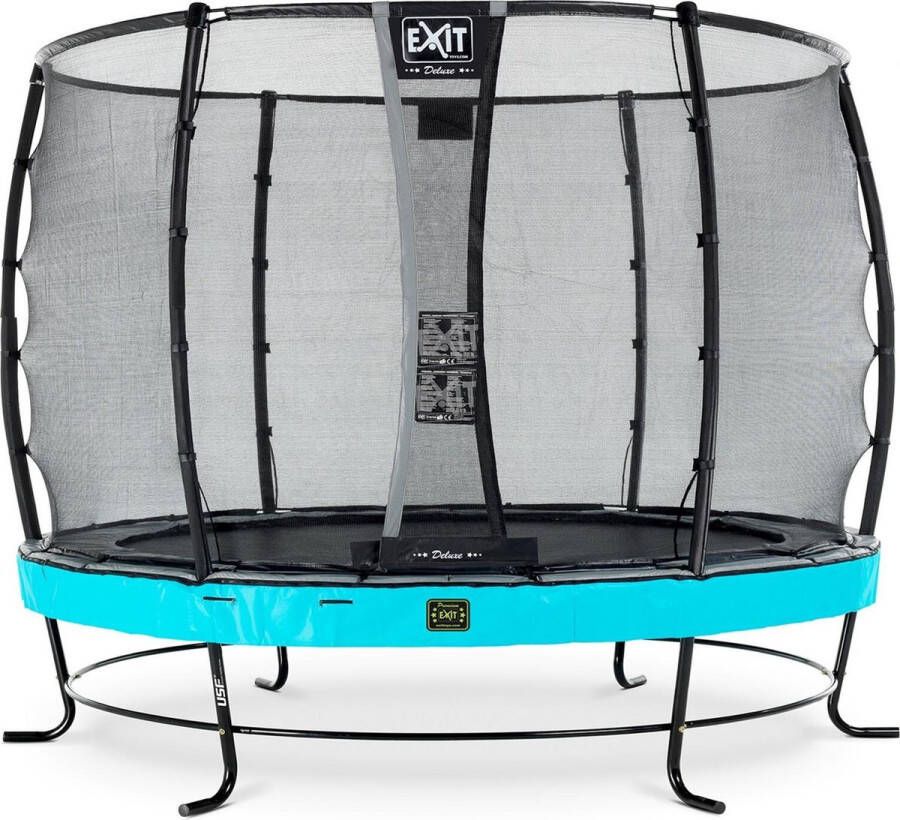 EXIT Toys Exit Elegant Premium Trampoline Met Veiligheidsnet Rond Deluxe 305 Cm Blauw