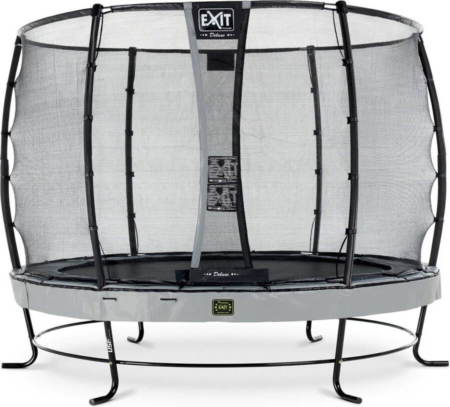 EXIT Toys Exit Elegant Premium Trampoline Met Veiligheidsnet Rond Deluxe 305 Cm Grijs