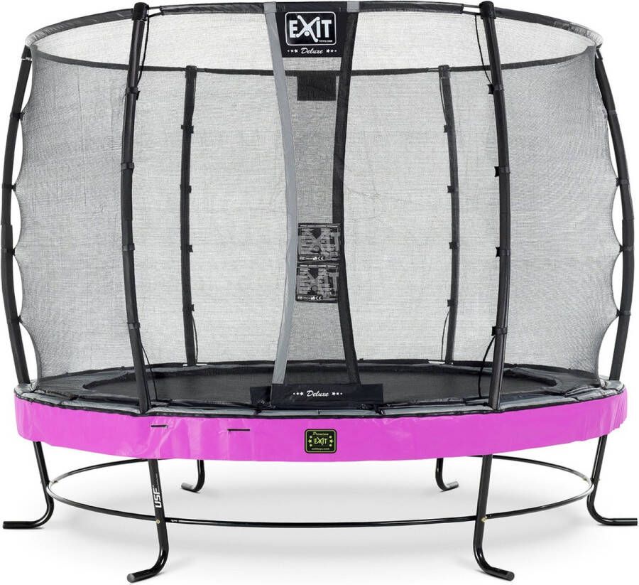 EXIT Toys Exit Elegant Premium Trampoline Met Veiligheidsnet Rond Deluxe 305 Cm Paars