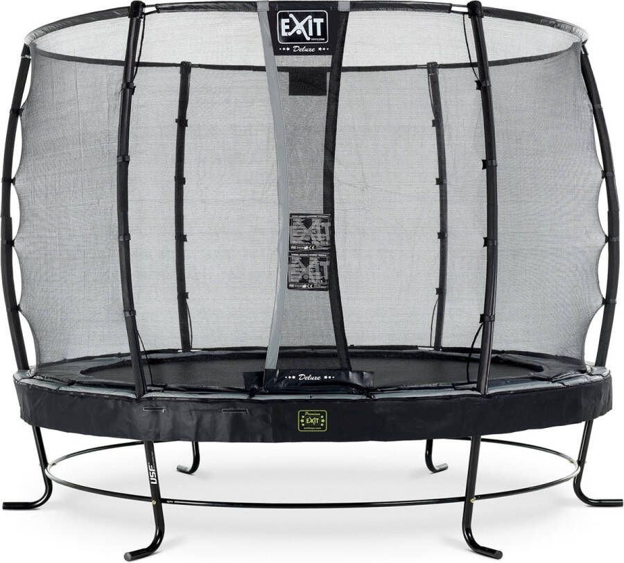 EXIT Toys Exit Elegant Premium Trampoline Met Veiligheidsnet Rond Deluxe 305 Cm Zwart