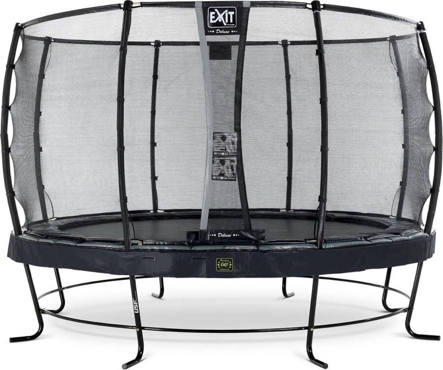 EXIT Toys Exit Elegant Premium Trampoline Met Veiligheidsnet Rond Deluxe 366 Cm Zwart