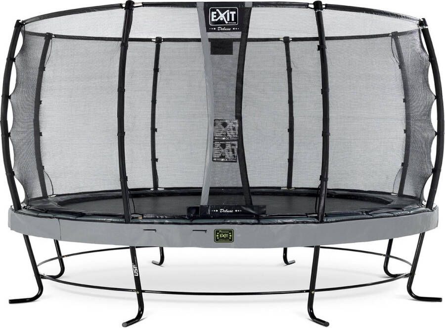 EXIT Toys Exit Elegant Premium Trampoline Met Veiligheidsnet Rond Deluxe 427 Cm Grijs