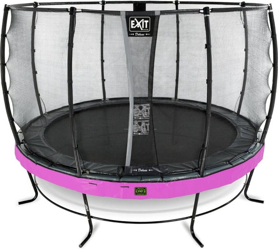 EXIT Toys Exit Elegant Premium Trampoline Met Veiligheidsnet Rond Deluxe 427 Cm Paars