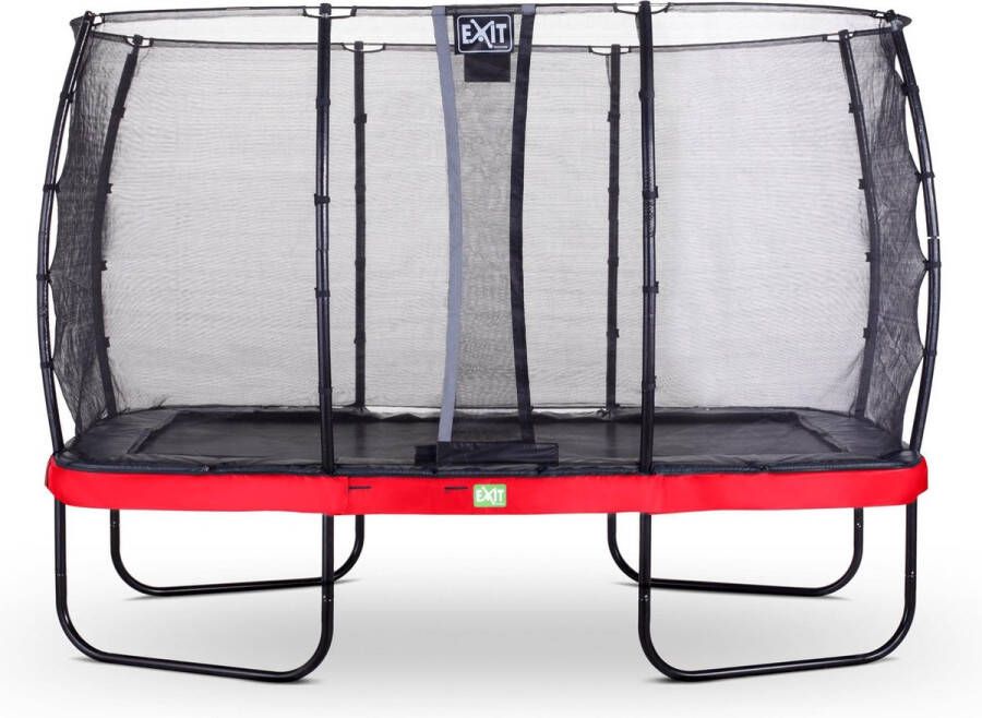 EXIT Toys Exit Elegant Trampoline Met Veiligheidsnet Economy Rechthoekig 244 X 427 Cm Rood