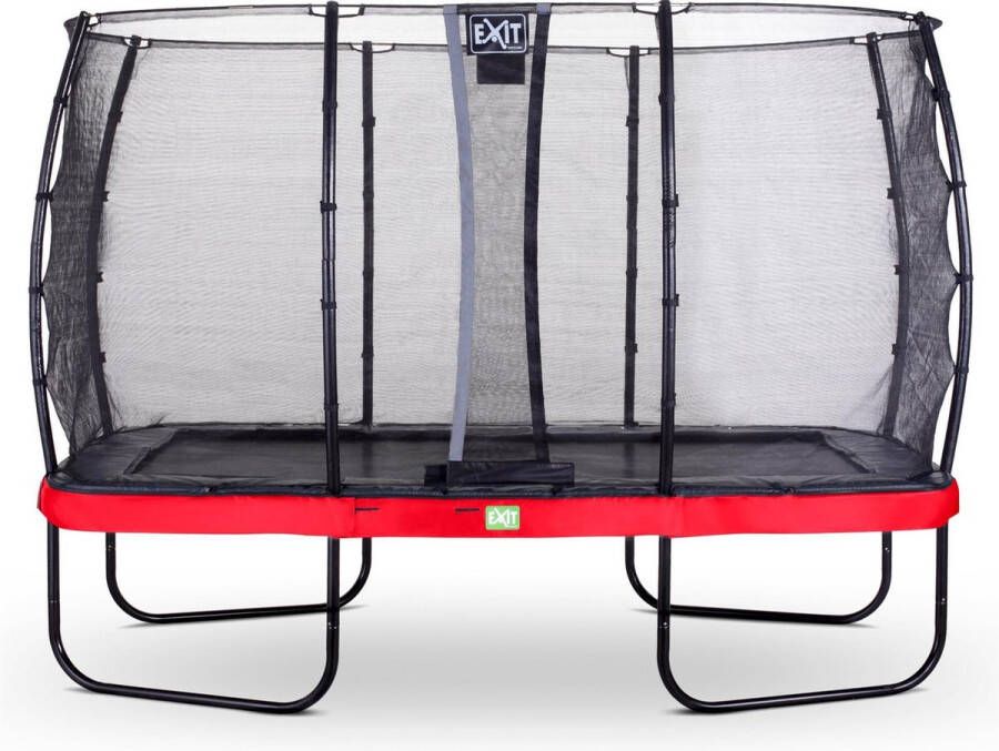 EXIT Toys Exit Elegant Trampoline Met Veiligheidsnet Economy Rechthoekig 244 X 427 Cm Rood