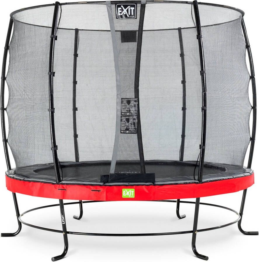 EXIT Toys Exit Elegant Trampoline Met Veiligheidsnet Economy Rond 251 Cm Rood