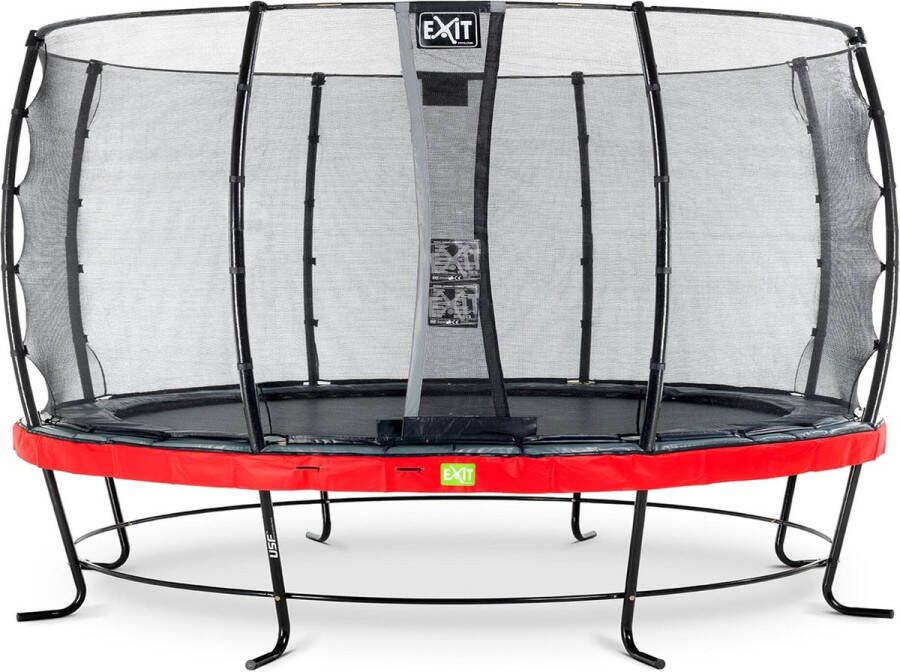 EXIT Toys Exit Elegant Trampoline Met Veiligheidsnet Economy Rond 427 Cm Rood