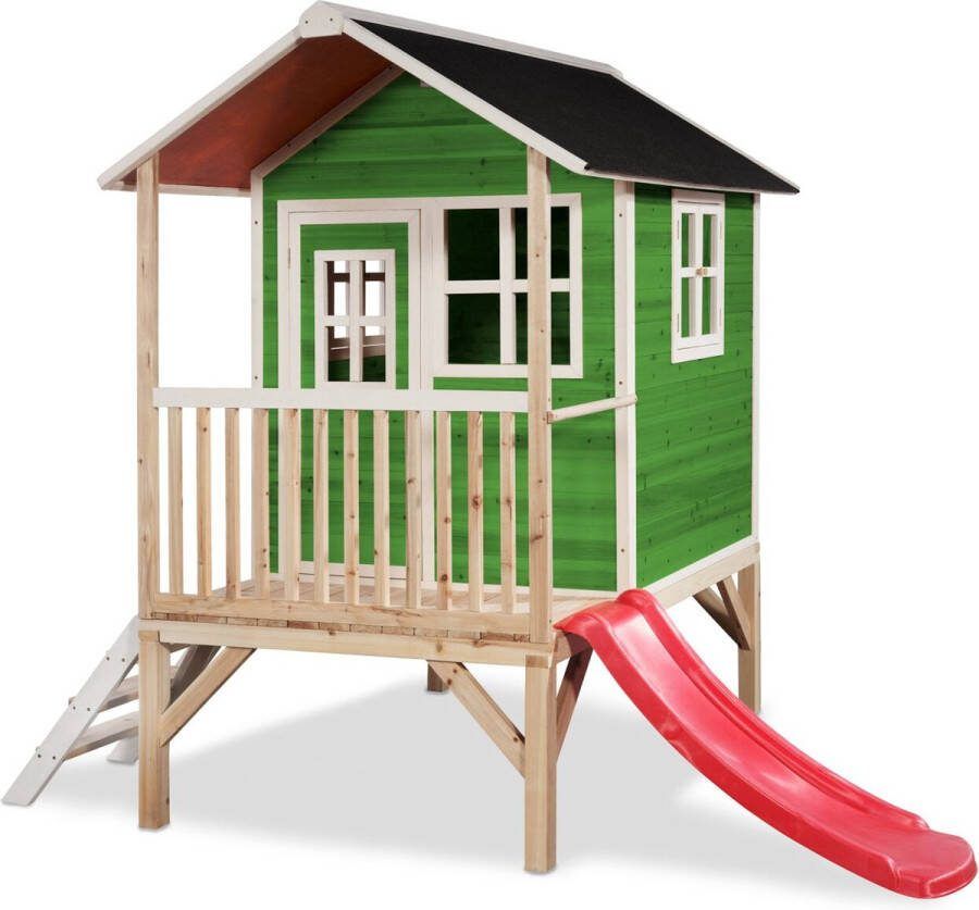 EXIT Toys EXIT speelhuis Loft 300 met glijbaan groen