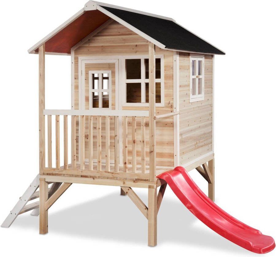 EXIT Toys EXIT speelhuis Loft 300 met glijbaan naturel
