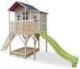 EXIT Toys EXIT Loft 750 speelhuisje groot met glijbaan + zandbak naturel - Thumbnail 1