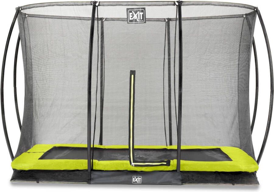 EXIT Toys EXIT Silhouette verlaagde trampoline met veiligheidsnet rechthoekig 214 x 305 cm limegroen
