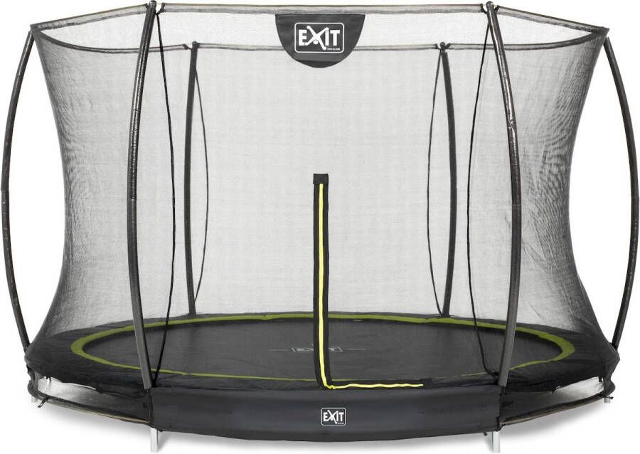 EXIT Toys EXIT Silhouette Ground ingegraven trampoline met veiligheidsnet 305 cm zwart