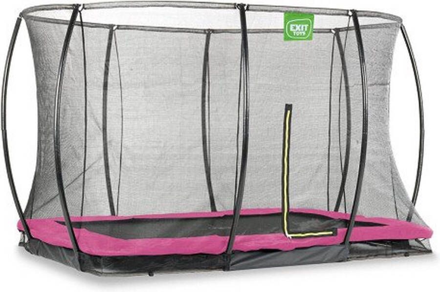 EXIT Toys EXIT Silhouette inground trampoline rechthoek 244x366cm met veiligheidsnet- roze