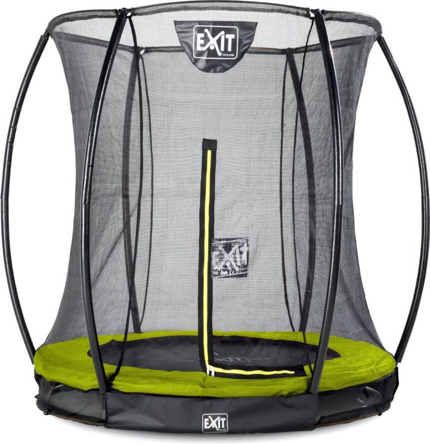 EXIT Toys EXIT Silhouette verlaagde trampoline met veiligheidsnet rond 183 cm limegroen