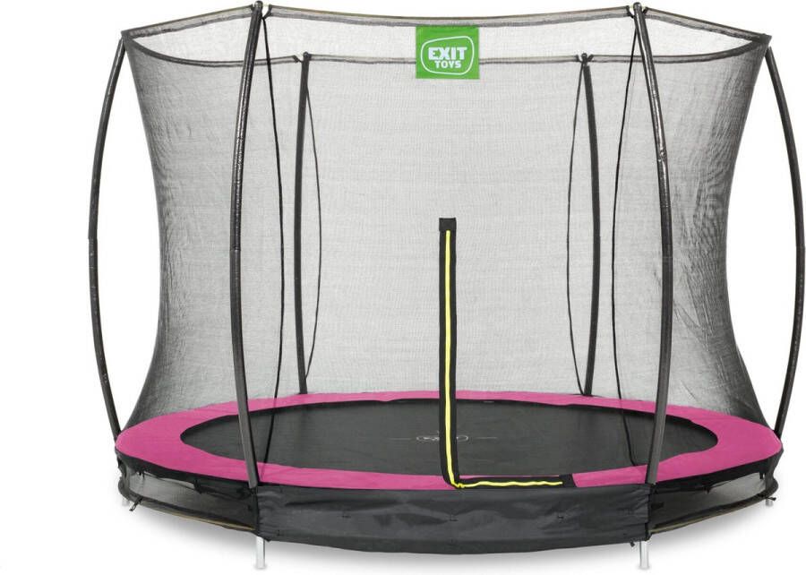 EXIT Toys EXIT Silhouette verlaagde trampoline met veiligheidsnet rond 244 cm roze