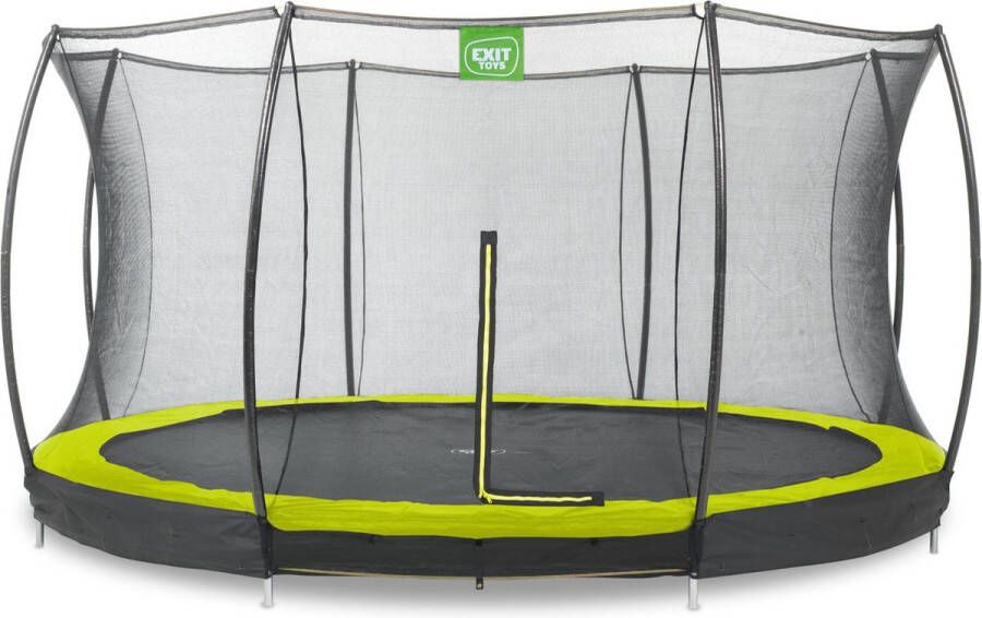 EXIT Toys EXIT Silhouette verlaagde trampoline met veiligheidsnet rond 366 cm lime