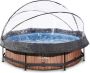 EXIT Toys EXIT Wood zwembad ø300x76cm met filterpomp en overkapping bruin - Thumbnail 1