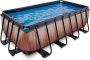 EXIT Toys EXIT Wood zwembad 400x200x122cm met filterpomp bruin - Thumbnail 1