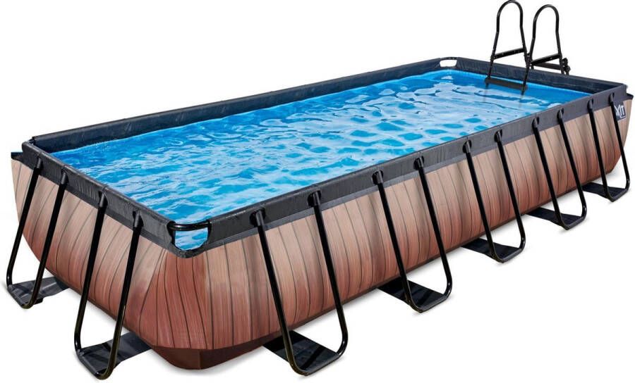 EXIT Toys EXIT Wood zwembad 540x250x100cm met zandfilterpomp bruin