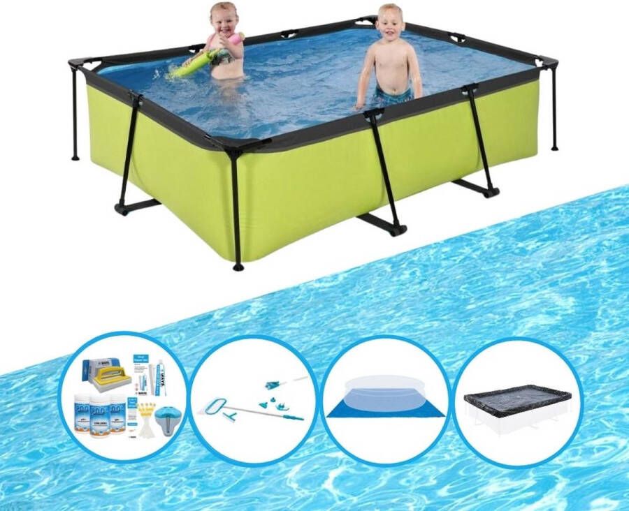 EXIT Toys Exit Zwembad Lime Frame Pool 220x150x60 Cm Compleet Zwembadpakket
