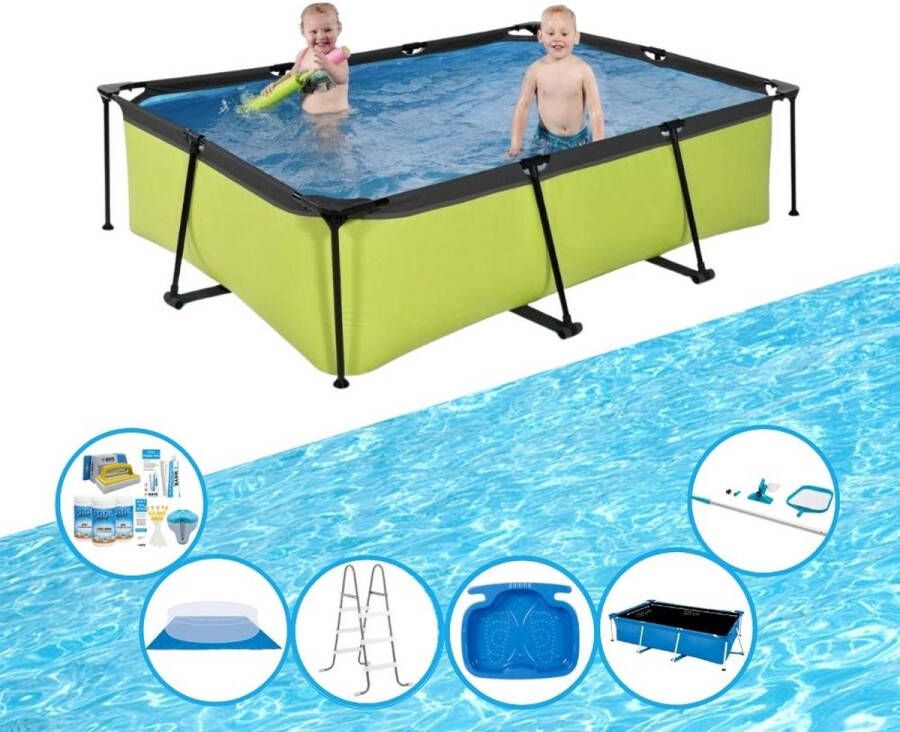 EXIT Toys EXIT Zwembad Lime Frame Pool 220x150x60 cm Super Set