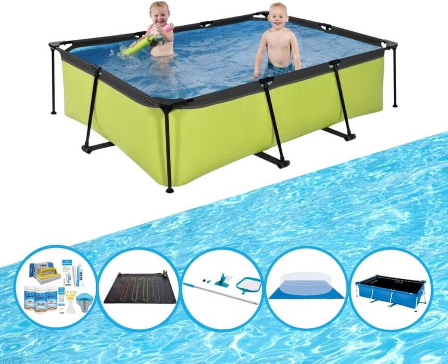 EXIT Toys EXIT Zwembad Lime Frame Pool 220x150x60 cm Zwembad Bundel
