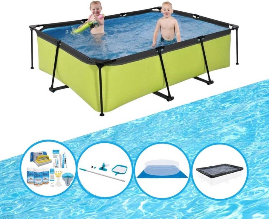 EXIT Toys Exit Zwembad Lime Frame Pool 220x150x60 Cm Zwembadpakket