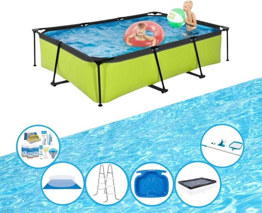 EXIT Toys Exit Zwembad Lime Frame Pool 300x200x65 Cm Met Toebehoren