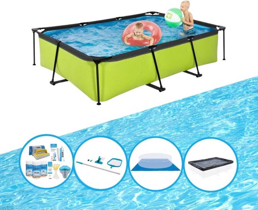 EXIT Toys Exit Zwembad Lime Frame Pool 300x200x65 Cm Zwembadpakket