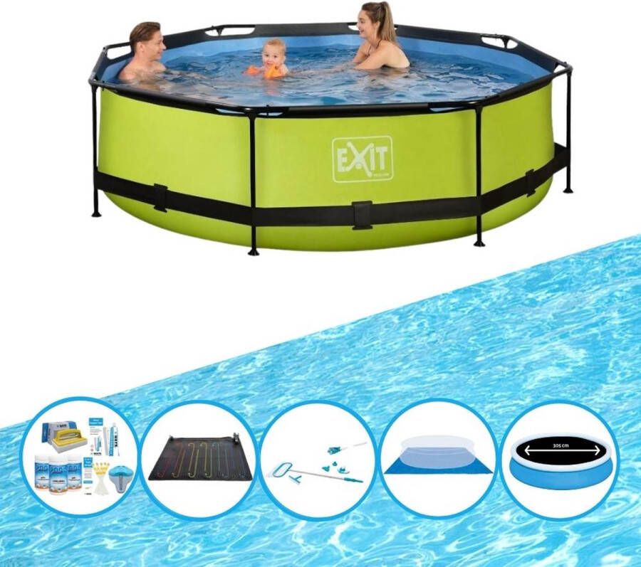 EXIT Toys Exit Zwembad Lime Frame Pool ø300x76cm Bundelpakket