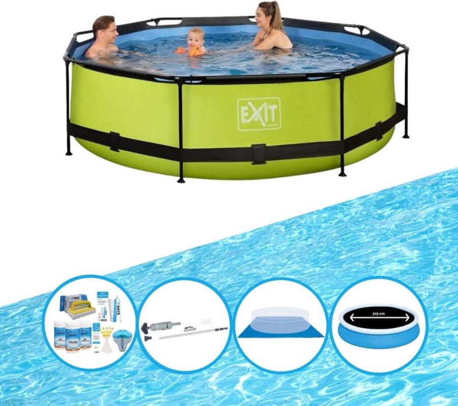 EXIT Toys Exit Zwembad Lime Frame Pool ø300x76cm Plus Bijbehorende Accessoires