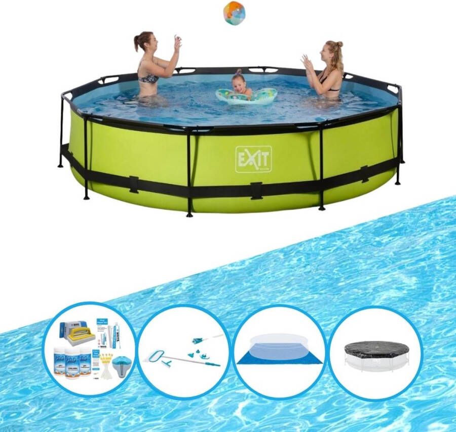 EXIT Toys Exit Zwembad Lime Frame Pool ø360x76cm Compleet Zwembadpakket