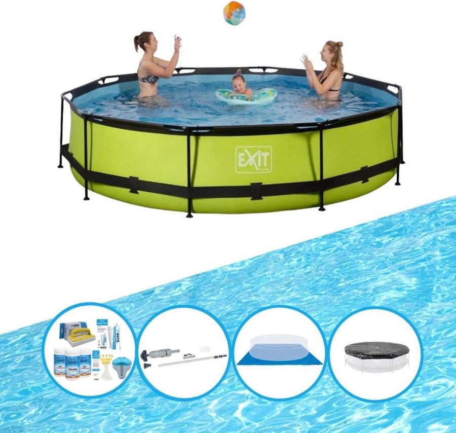 EXIT Toys Exit Zwembad Lime Frame Pool ø360x76cm Complete Zwembadset