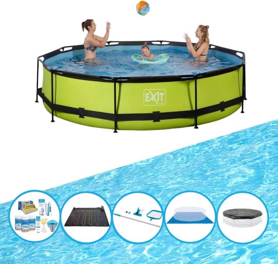 EXIT Toys Exit Zwembad Lime Frame Pool ø360x76cm Inclusief Accessoires